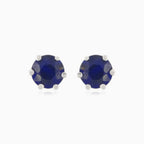 Simple white gold sapphire earrings