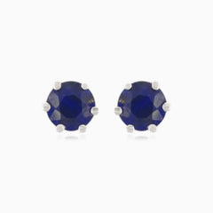 Simple white gold sapphire earrings