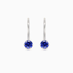 Classic round sapphire drop earrings