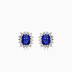 Royal Saphir Diamant Weißgold Ohrringe