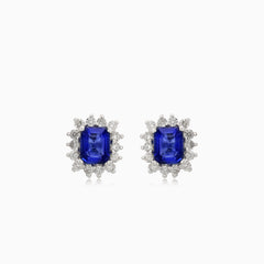 Royal Saphir Diamant Weißgold Ohrringe