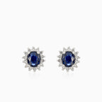 Blaue Saphir-Diamant-Ohrringe aus Weißgold