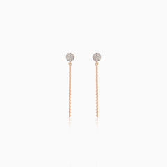 Kettenohrringe mit Diamanten aus Roségold