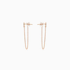 Kettenohrringe mit Diamanten aus Roségold