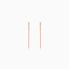 Elegante Ketten-Ohrringe mit Diamanten aus Roségold