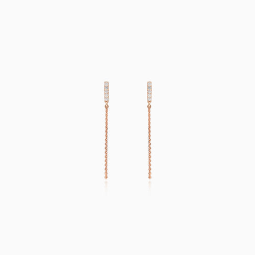 Elegante Ketten-Ohrringe mit Diamanten aus Roségold