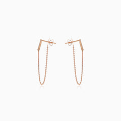 Elegante Ketten-Ohrringe mit Diamanten aus Roségold