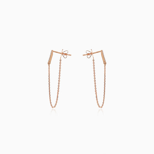 Elegante Ketten-Ohrringe mit Diamanten aus Roségold