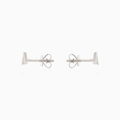 Triangle white gold diamond earrings