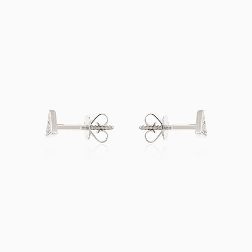 Triangle white gold diamond earrings