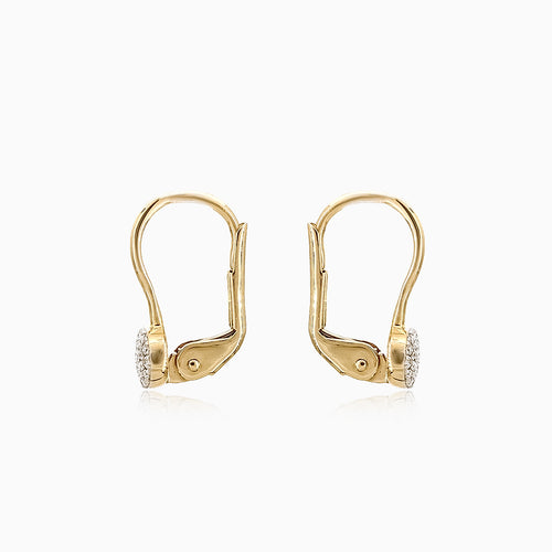 Boucles d’oreilles en or jaune brillant avec diamants