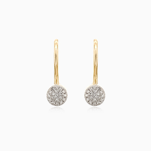 Glänzende Gelbgold-Diamant-Ohrringe