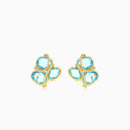Dazzling diamond and blue topaz women earrings