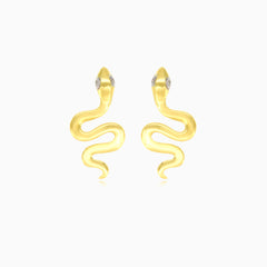 Lovely wrap small snake stud gold earrings