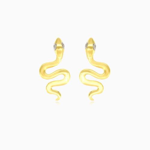 Lovely wrap small snake stud gold earrings