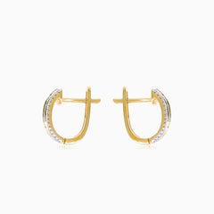 Boucles d’oreilles sophistiquées en or jaune serties en canal