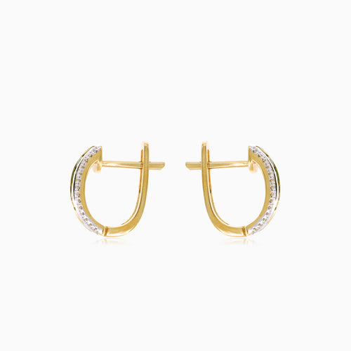 Boucles d’oreilles sophistiquées en or jaune serties en canal