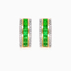 Boucles d’oreilles sophistiquées en or jaune serties en canal