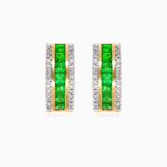 Boucles d’oreilles sophistiquées en or jaune serties en canal