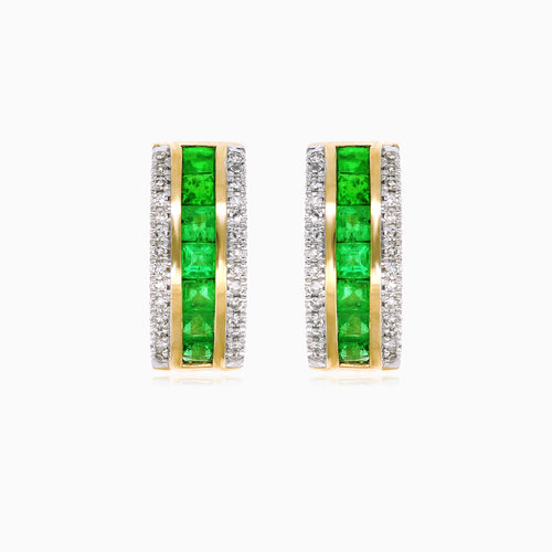 Boucles d’oreilles sophistiquées en or jaune serties en canal