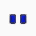 Elegant  white gold blue sapphire stud earrings