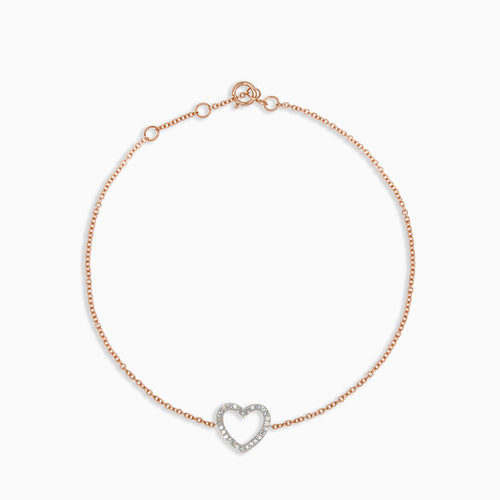 Chain bracelet with diamond heart