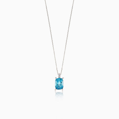 Impresionante collar con topacio y diamante