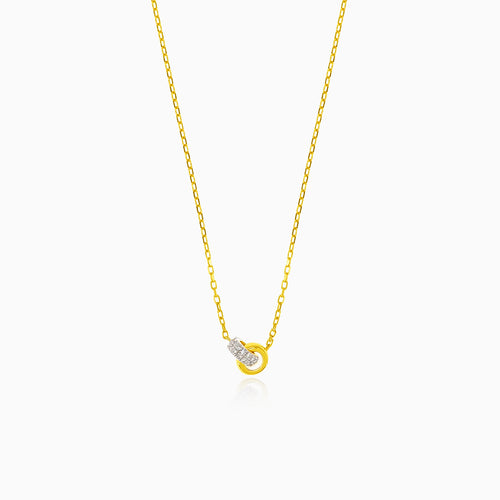 Diamant-Halskette mit 2 kleinen Ringen