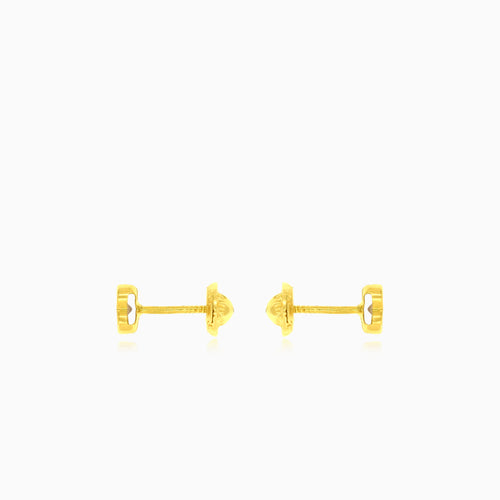 Gelbgold-Ohrstecker mit rundem Zirkonia