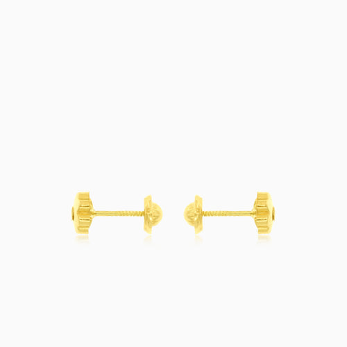 Ohrringe aus Gelbgold mit Zirkoniablume