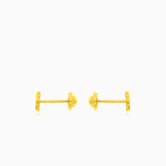 Gelbgoldene Blumen-Zirkonia-Ohrstecker
