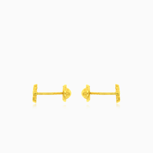 Gelbgoldene Blumen-Zirkonia-Ohrstecker