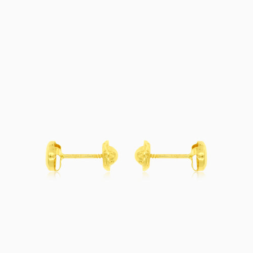 Rund geschliffene Ohrstecker mit Zirkonia in Gelbgold