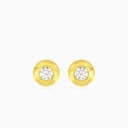 Clous en or jaune avec zircon cubique taille ronde