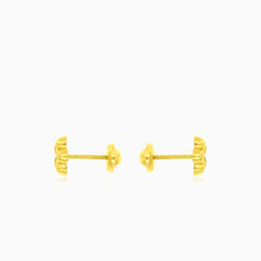 Boucles d’oreilles fleur en or jaune avec zircone cubique