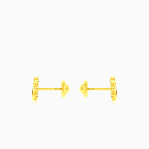 Perlmutt-Blumen-Ohrstecker aus Gold