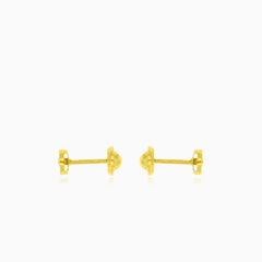 Glänzende Bloom Ohrstecker aus Gelbgold