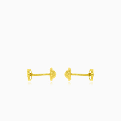 Glänzende Bloom Ohrstecker aus Gelbgold