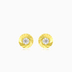 Glänzende Bloom Ohrstecker aus Gelbgold