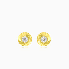 Glänzende Bloom Ohrstecker aus Gelbgold
