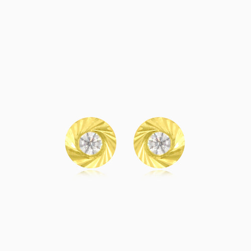 Glänzende Bloom Ohrstecker aus Gelbgold