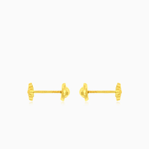 Bären-Ohrringe aus Gold mit schimmerndem Bauch
