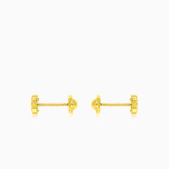 Gelbgold-Kinderohrringe mit Stern und Zirkonia