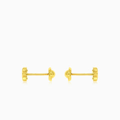 Pendientes infantiles de estrella en oro amarillo con circonitas