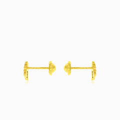 Clous d’oreilles ourson en zirconium cubique en or jaune