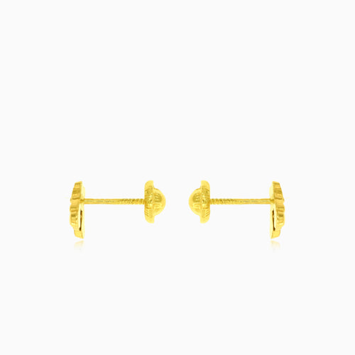 Cubic-Zirkonia-Teddybär-Stud-Ohrringe aus Gelbgold