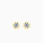 Runde Acht-Krappen-Zirkonia-Ohrstecker