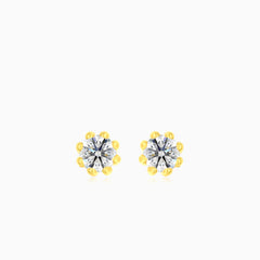 Runde Acht-Krappen-Zirkonia-Ohrstecker