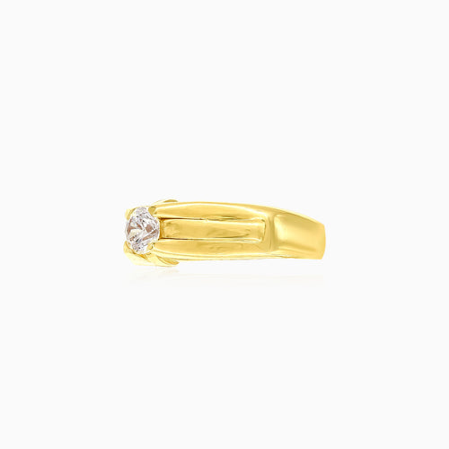 Bold gold and cubic zirconia ring