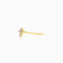 Kreuz-Anhänger Ring mit rundem Schliff